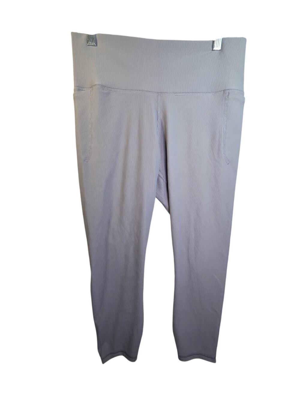 Under Armour Meridian High Rise Full Length Leggings Grey Ribbed Womens Large